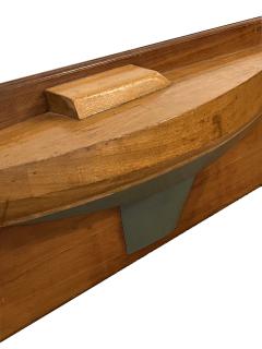 Mounted Half Hull Wooden Boat Builders Model of a Sloop - 4319882