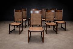 Moveis Fatima Set of 12 Brazilian Modern Dining Chairs in Rosewood Caning by Fatima - 4480757