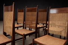 Moveis Fatima Set of 12 Brazilian Modern Dining Chairs in Rosewood Caning by Fatima - 4480759