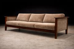Moveis Fatima Sofa in Brazilian Rosewood and Warm Taupe Mohair F tima 1960s - 4557752