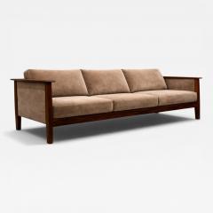 Moveis Fatima Sofa in Brazilian Rosewood and Warm Taupe Mohair F tima 1960s - 4567574