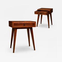 Moveis Teperman Brazilian Modern Pair of Imbuia Wood Nightstands by Teperman Brazil 1950s - 4747206