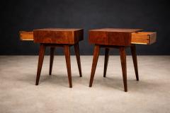 Moveis Teperman Brazilian Modern Pair of Imbuia wood Nightstands by Teperman Brazil - 4524903