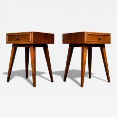 Moveis Teperman Brazilian Modern Pair of Imbuia wood Nightstands by Teperman Brazil - 4538849