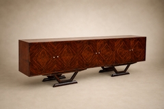 Moveis Teperman Rosewood Credenza with Geometric Veneer Work by M veis Teperman - 4763750