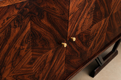 Moveis Teperman Rosewood Credenza with Geometric Veneer Work by M veis Teperman - 4763751