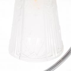 Muller Fr res Art Deco Chrome Frosted Cubist Shade Open Form Table Lamp Signed Muller Freres - 4438870