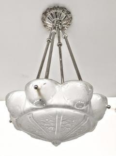 Muller Fr res French Art Deco Pendant Chandelier Signed by Muller Freres - 3940660