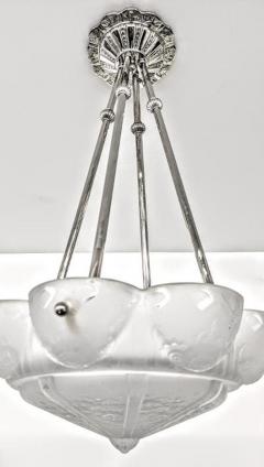 Muller Fr res French Art Deco Pendant Chandelier Signed by Muller Freres - 3940692