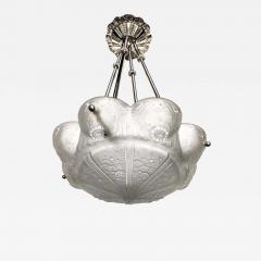 Muller Fr res French Art Deco Pendant Chandelier Signed by Muller Freres - 4101917