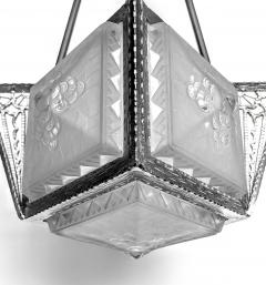Muller Fr res French Art Deco Pendant Chandelier by Muller Freres - 3941866