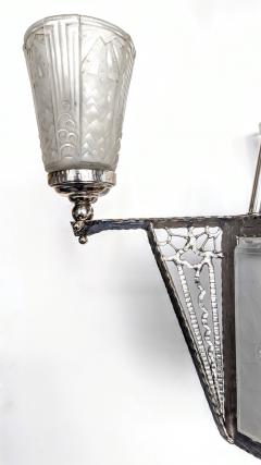 Muller Fr res French Art Deco Pendant Chandelier by Muller Freres - 3941868