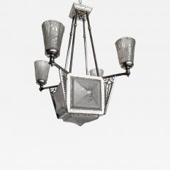 Muller Fr res French Art Deco Pendant Chandelier by Muller Freres - 4278998