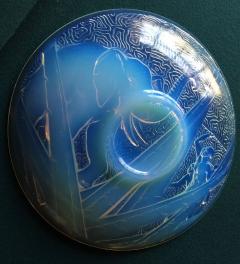 Muller Fr res M ller Freres Luneville Hunters Elephant Opalescent Glass Plate - 319327