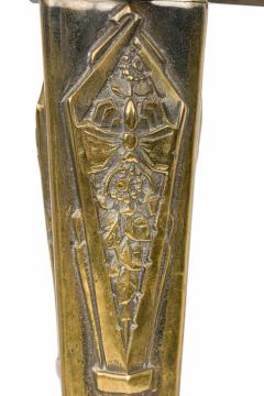 Muller Fr res Muller Freres Art Deco French Metal and Frosted Glass Table Lamp - 4274590
