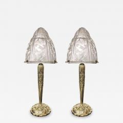 Muller Fr res Pair of French Art Deco Table Lamps by Muller Ferers - 3948502