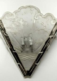 Muller Fr res Pair of French Art Deco Wall Sconces signed by Muller Ferers - 3942171
