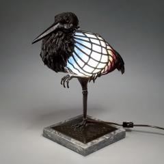 Muller Fr res RARE ART GLASS AND WROUGHT IRON SCULPTURAL LAMP BY MULLER FR RES - 3484607
