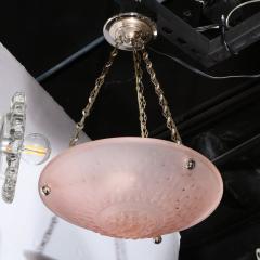 Muller Fr res Signed Muller Fr res Art Deco Rose Hued Cubist Pendant with Silvered Fittings - 1802095