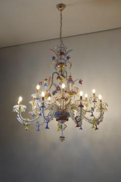 Multi Color Murano Glass Floral Chandelier 1960s - 4500440