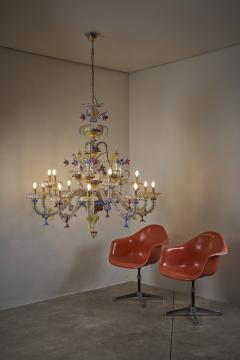 Multi Color Murano Glass Floral Chandelier 1960s - 4500453