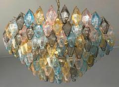 Multicolor Large Poliedri Murano Glass Chandelier or Ceiling Light - 2300934