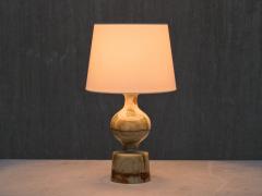 Multicolored Solid Onyx Table Lamp with Ivory Shade Italy 1970s - 3939140