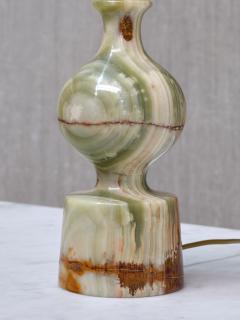 Multicolored Solid Onyx Table Lamp with Ivory Shade Italy 1970s - 3939142