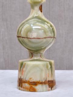Multicolored Solid Onyx Table Lamp with Ivory Shade Italy 1970s - 3939143