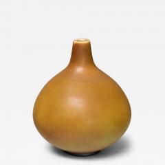 Munk Keramik Munk Keramik Ochre Hares Fur Glazed Ceramic Vase Enk ping Sweden 1950s - 4747809