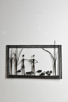 Mural brutalist painting sculpture 1960s  - 4823798