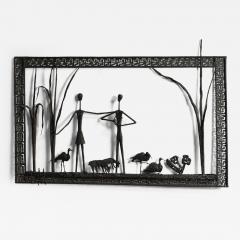 Mural brutalist painting sculpture 1960s  - 4824523