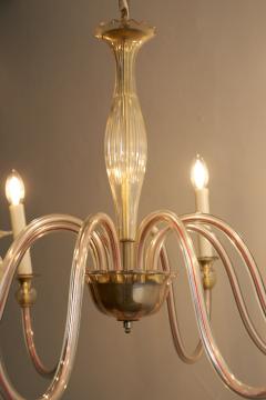 Murano Amber Glass Eight Arm Chandelier 1950s - 4510544