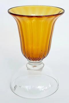 Murano Amber and Clear Glass Vase or Candleholder Acquired at Luxury Living - 4045367