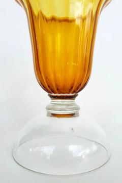 Murano Amber and Clear Glass Vase or Candleholder Acquired at Luxury Living - 4045368