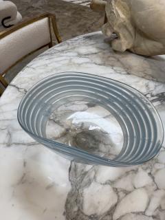 Murano Art Glass Bowl with Blue Stripes - 4373179
