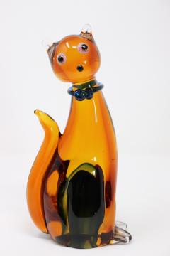 Murano Artistic Glass Cat Sculpture Italy 1980s - 3792479