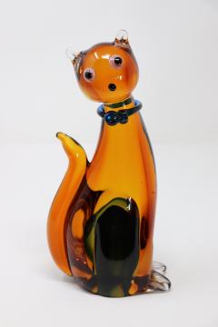 Murano Artistic Glass Cat Sculpture Italy 1980s - 3792480