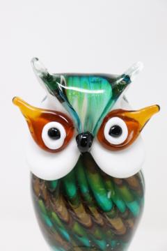 Murano Artistic Glass Owl Sculpture Italy 1980s - 3796395