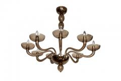 Murano Blown Eight Arm Tobacco Swirl Chandelier Contemporary - 4334187