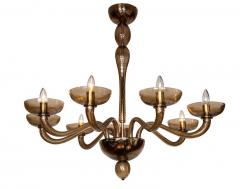 Murano Blown Eight Arm Tobacco Swirl Chandelier Contemporary - 4334188
