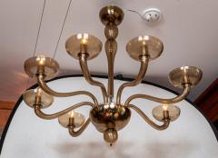 Murano Blown Eight Arm Tobacco Swirl Chandelier Contemporary - 4334199
