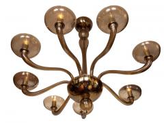 Murano Blown Eight Arm Tobacco Swirl Chandelier Contemporary - 4334203