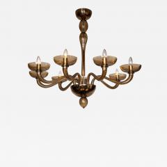 Murano Blown Eight Arm Tobacco Swirl Chandelier Contemporary - 4334787