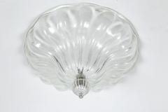 Murano Blown Silver Semi Flush Mount Ceiling Fixture UL Certified - 3491041