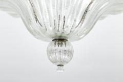 Murano Blown Silver Semi Flush Mount Ceiling Fixture UL Certified - 3491046