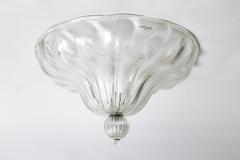 Murano Blown Silver Semi Flush Mount Ceiling Fixture UL Certified - 3491055