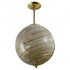 Murano Blown Wheat Gold Swirl Globe Pendant Contemporary UL Certified - 3282420
