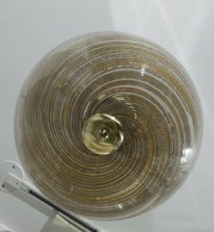Murano Blown Wheat Gold Swirl Globe Pendant Contemporary UL Certified - 3282452