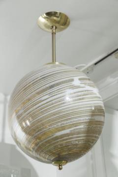 Murano Blown Wheat Gold Swirl Globe Pendant Contemporary UL Certified - 3282463